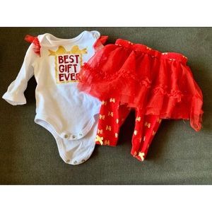 Baby Girl Christmas outfit with tutu 6 months